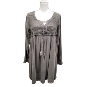 Crosstree Lane Tunic Blouse Top Women's Large Gray